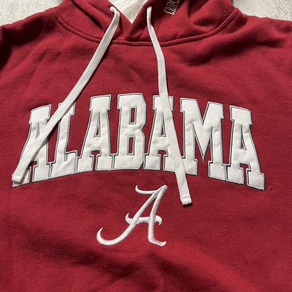 Alabama Crimson Tide Hoodie Sweatshirt Men Small Red Colosseum Pockets Spellout - Picture 2 of 11